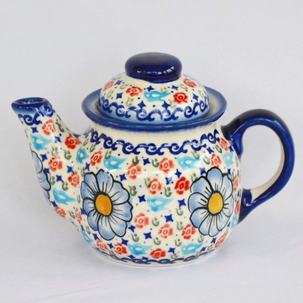 WR Unikat Boleslawwiec Polish Pottery Single Serve Teapot